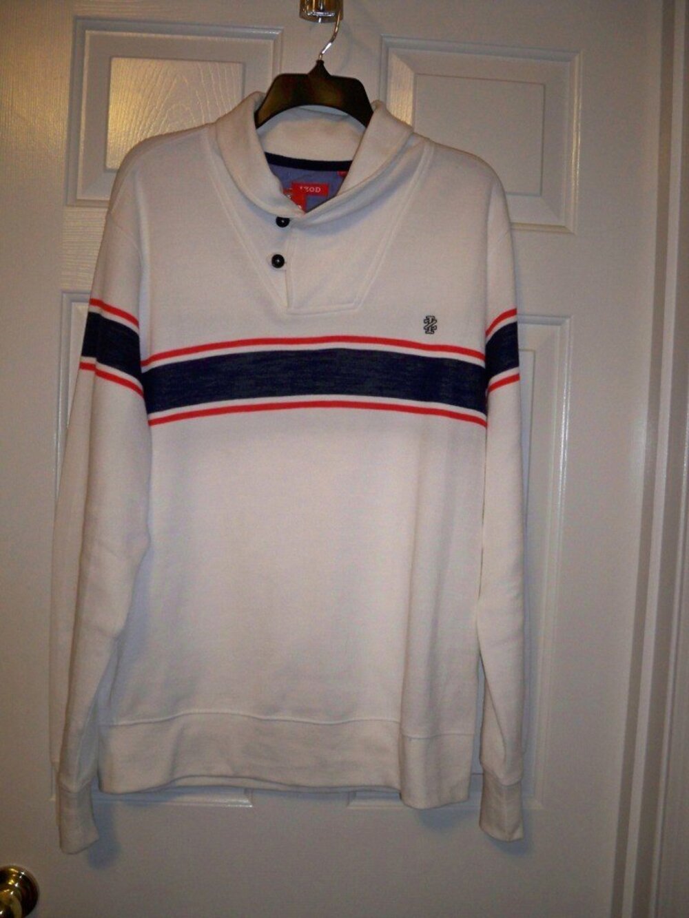 IZOD sweater, men, size M, red-white-blue, NWT